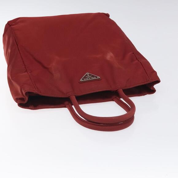 PRADA Hand Bag Nylon Red Silver - Picture 6 of 9
